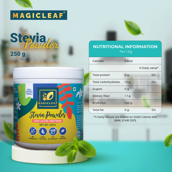 Stevia Powder By Magicleaf (250gms) | Natural Sweetener Made From Himalayan Stevia Leaves