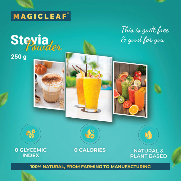 Stevia Powder By Magicleaf (250gms) | Natural Sweetener Made From Himalayan Stevia Leaves