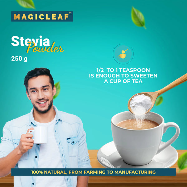 Stevia Powder By Magicleaf (250gms) | Natural Sweetener Made From Himalayan Stevia Leaves