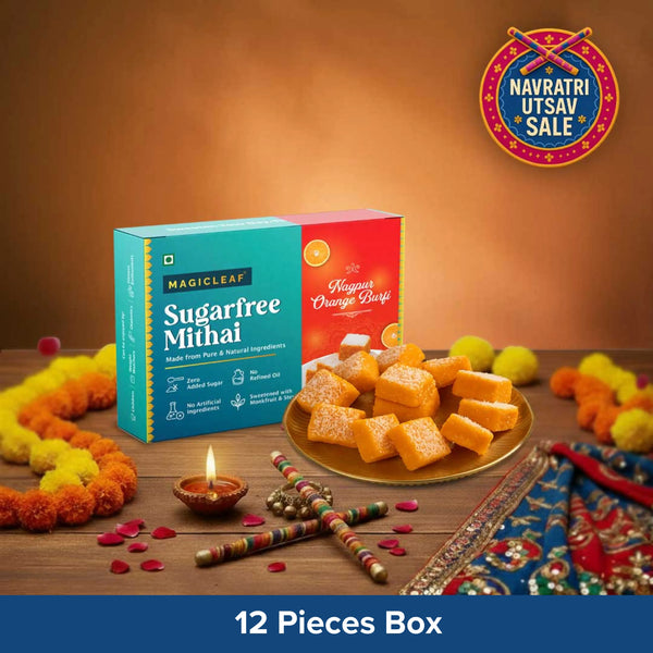 **FRESHLY MADE** Nagpur Orange Barfi by Magicleaf | Natural No Sugar Dessert Sweetened With Stevia