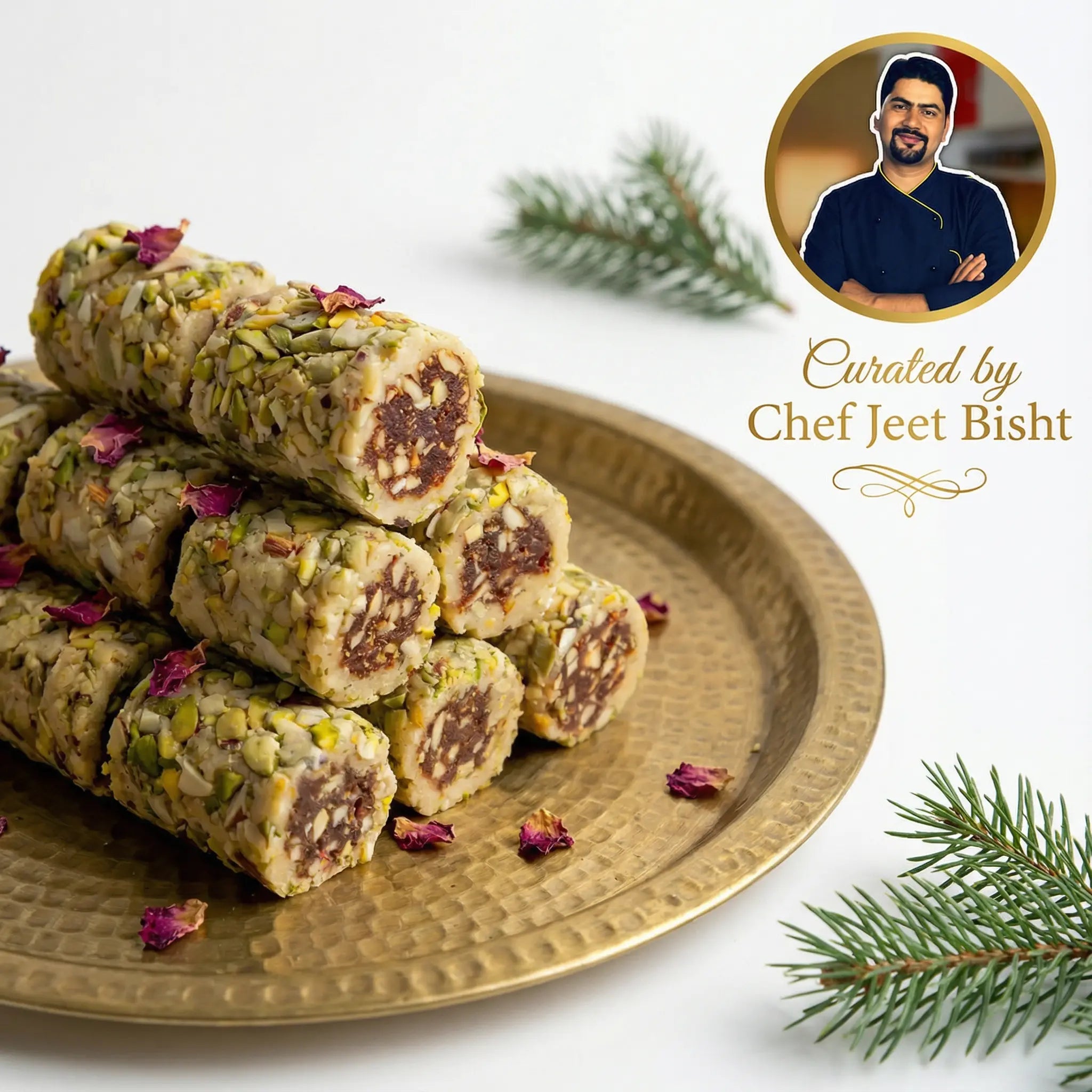 **FRESHLY MADE** Kaju Anjeer Roll | Natural No Sugar Dessert Sweetened With Stevia