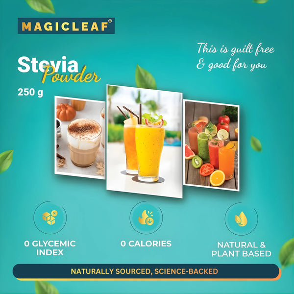 Stevia Powder By Magicleaf (250gms) | Natural Sweetener Made From Himalayan Stevia Leaves