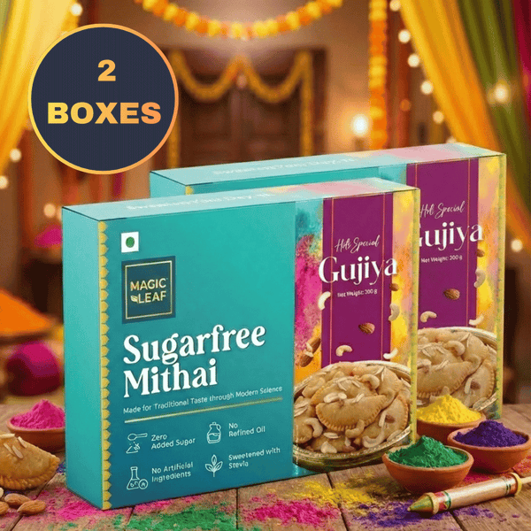 Zero Sugar Gujiya (गुजिया) Made with Pure Desi Ghee (Pack of 2)