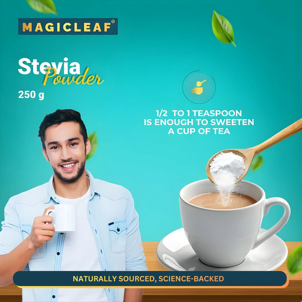 Stevia Powder By Magicleaf (250gms) | Natural Sweetener Made From Himalayan Stevia Leaves