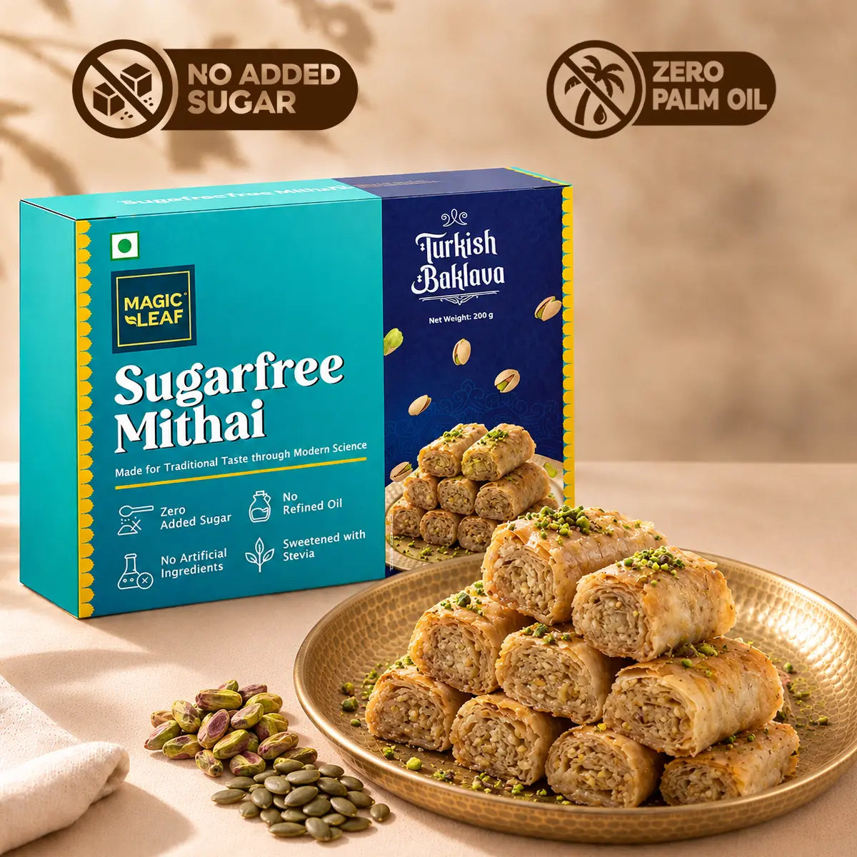 Turkish Baklava | Sugarfree Mithai by Magicleaf | Baklava Sweet