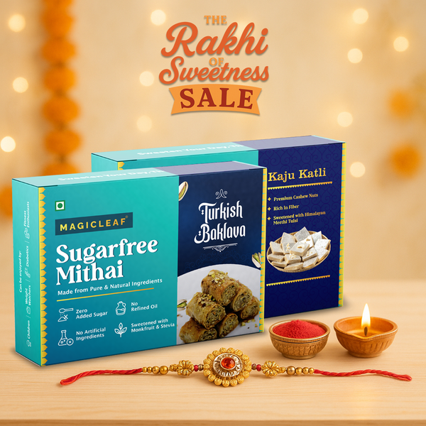 Sugarfree Sweets Combo | Kaju Katli (2️⃣4️⃣ Pcs Box) + Turkish Baklava (1️⃣2️⃣ Pcs Box)