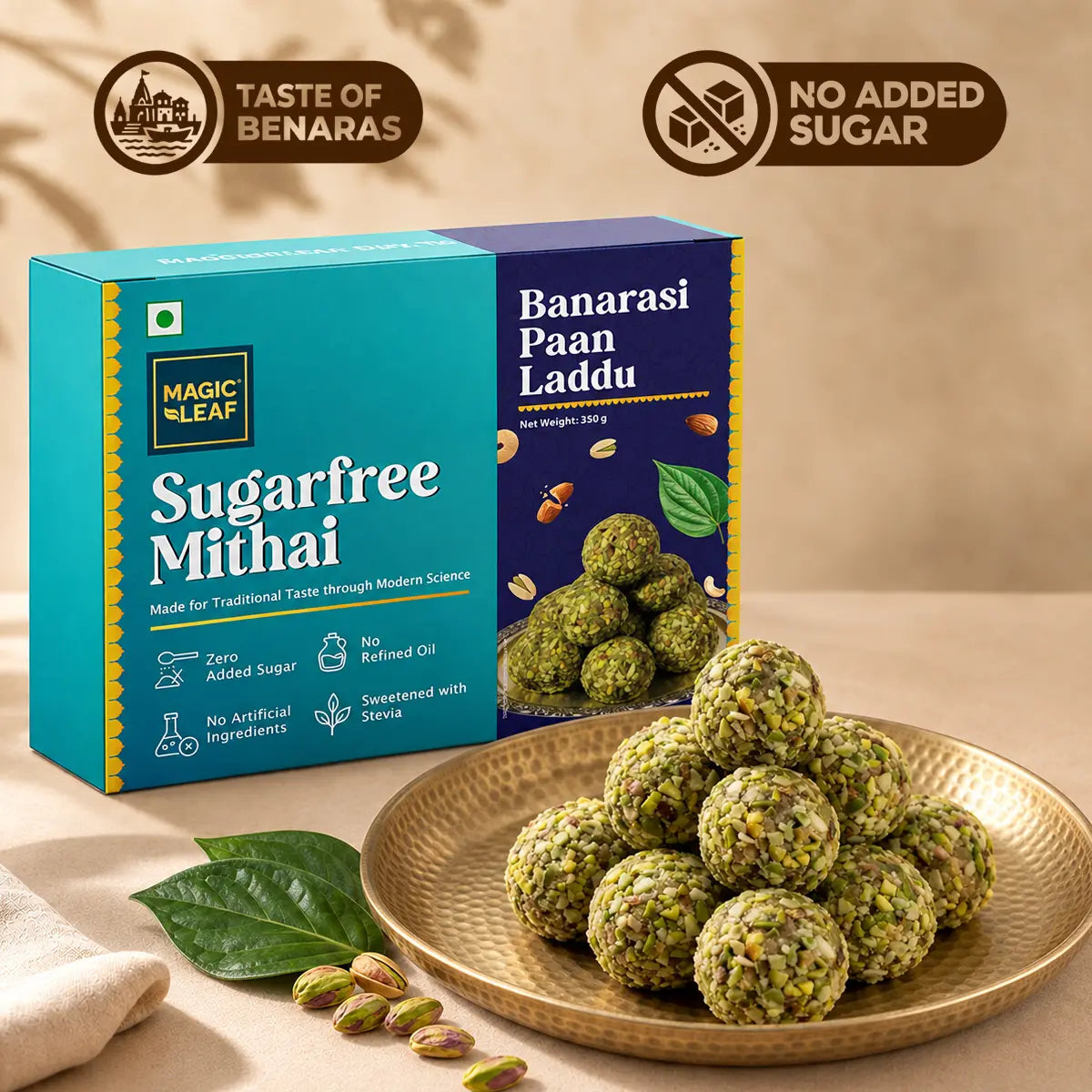 Banarasi Paan Laddu with Dry Fruits by Magicleaf | Sugarfree Mithai by Magicleaf