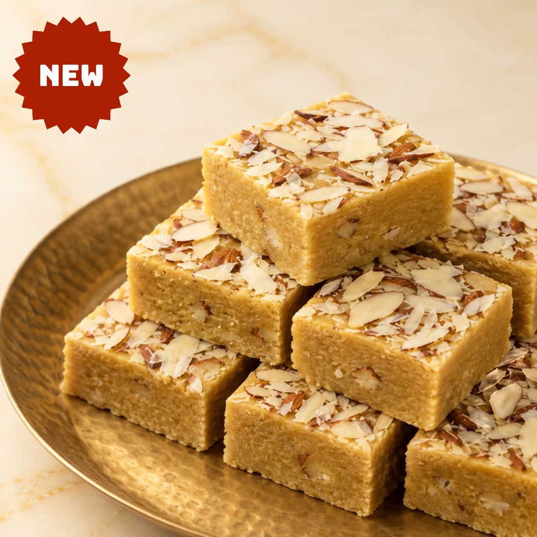 Besan Badam Barfi | Sugarfree Mithai by Magicleaf