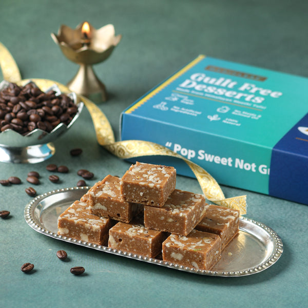 **FRESHLY MADE** Coffee Walnut Fudge by Magicleaf | 100% Natural No Sugar Dessert Sweetened With Stevia