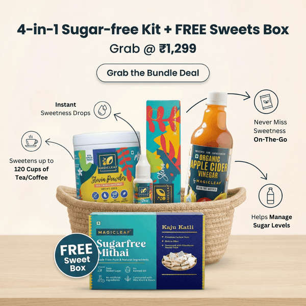 4-in-1 Sugar-free Daily Essentials Kit + FREE Sugar-free Kaju Katli Box (24 Pcs)