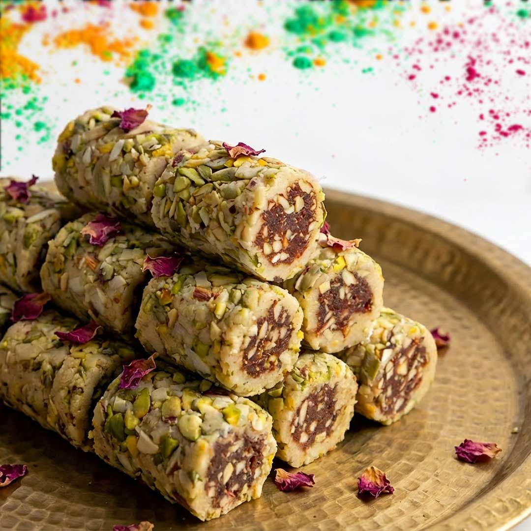 **FRESHLY MADE** Kaju Anjeer Roll | Natural No Sugar Dessert Sweetened With Stevia