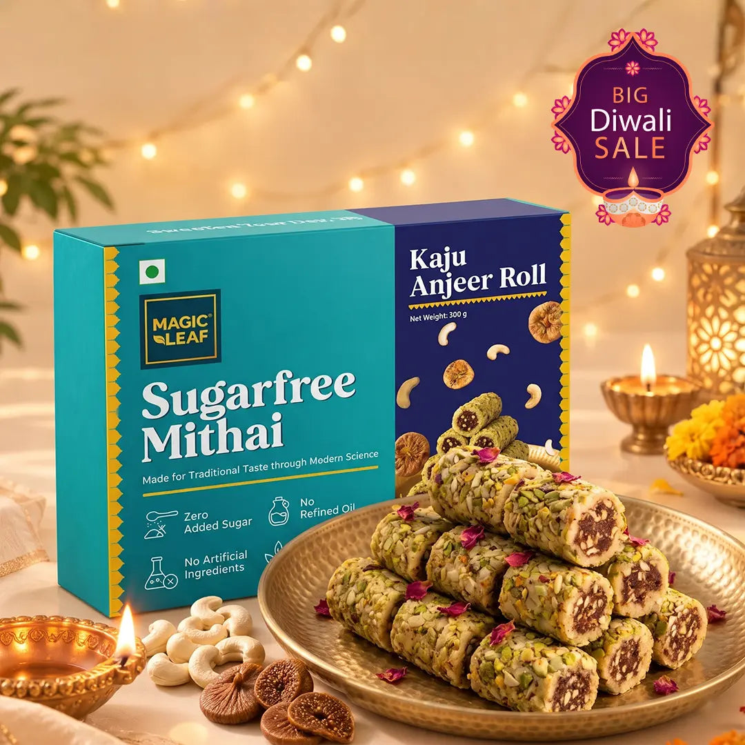 Kaju Anjeer Roll | Sugarfree Mithai by Magicleaf