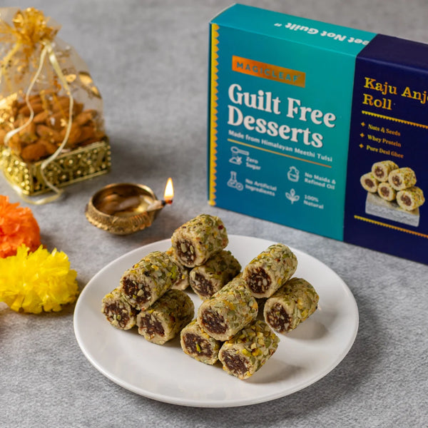 **FRESHLY MADE** Kaju Anjeer Roll | Natural No Sugar Dessert Sweetened With Stevia