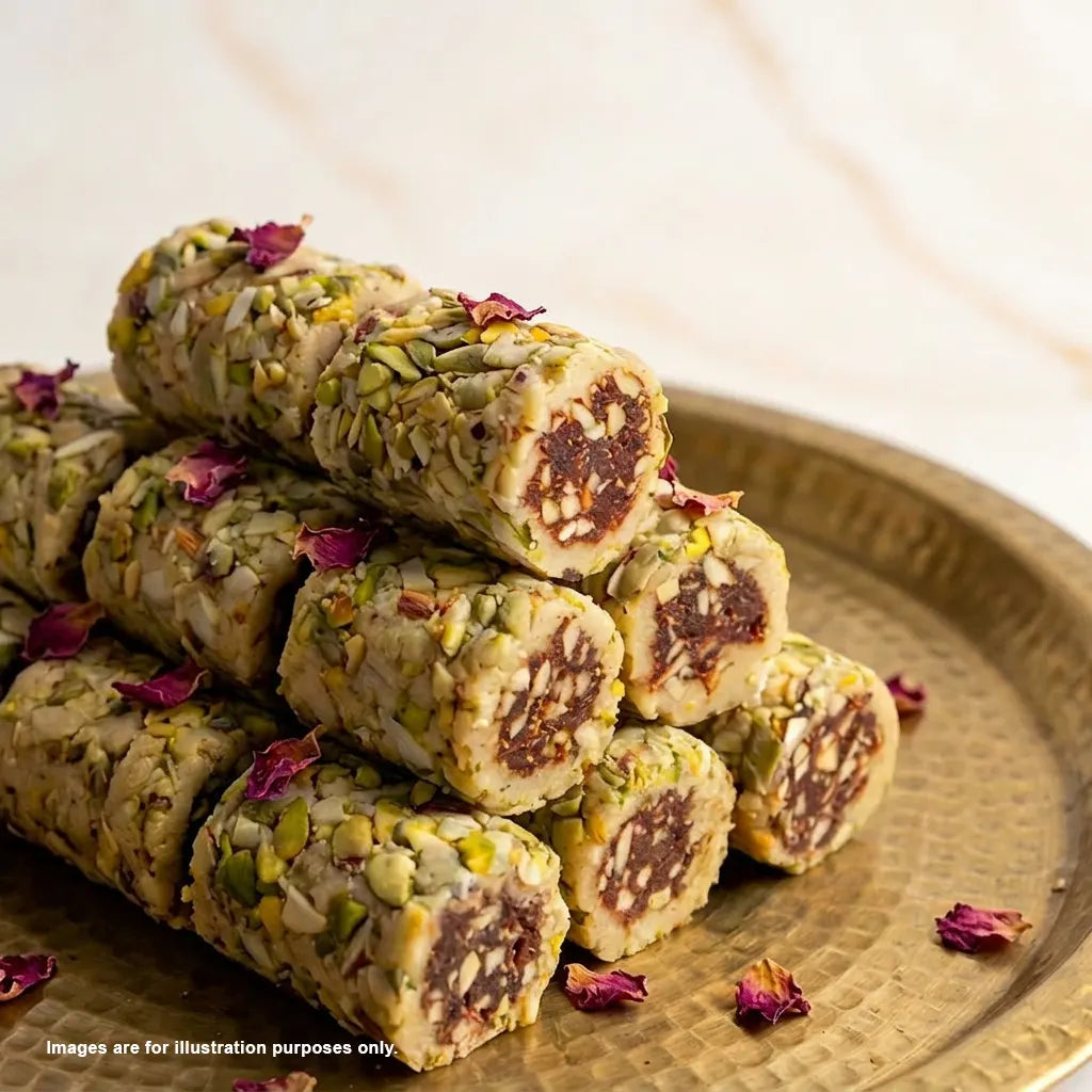Kaju Anjeer Roll | Sugarfree Mithai by Magicleaf