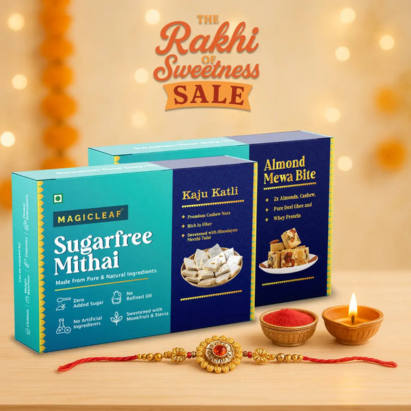 Sugarfree Sweets Combo | Kaju Katli (2️⃣4️⃣ Pcs Box) + Almond Mewa Bite (1️⃣2️⃣ Pcs Box)