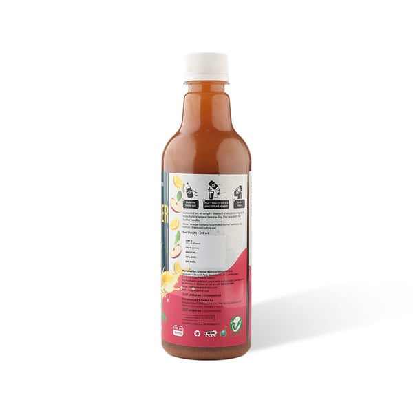 Organic Himalayan Apple Cider Vinegar (𝑭𝒍𝒂𝒗𝒐𝒓: 𝑳𝒆𝒎𝒐𝒏) | Raw, Unfiltered, Unpasteurized | Contains Mother Culture & Probiotics (500 ml)