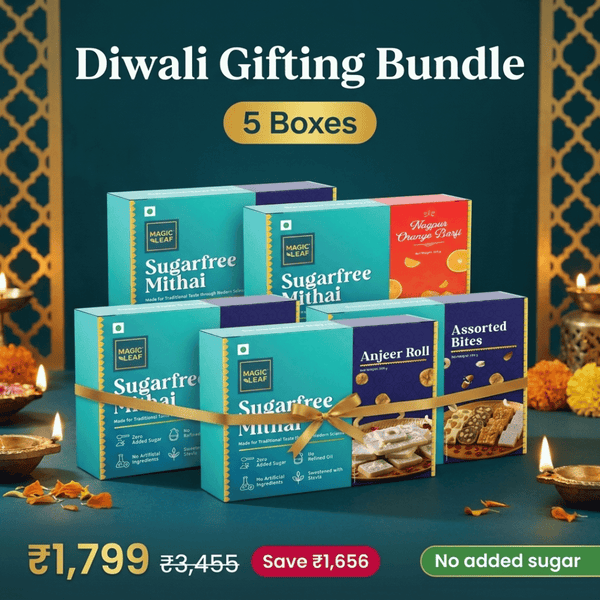 Magicleaf Diwali Gift Bundle: 5 No Added Sugar Sweet Boxes