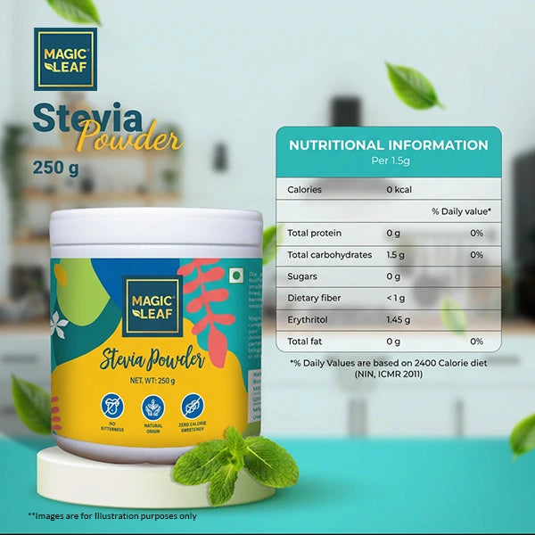 Stevia Powder By Magicleaf (250gms) | Natural Sweetener Made From Himalayan Stevia Leaves