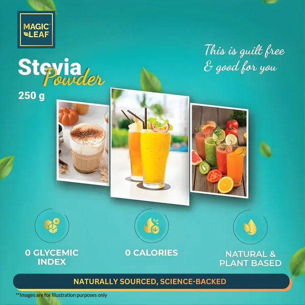 Stevia Powder By Magicleaf (250gms) | Natural Sweetener Made From Himalayan Stevia Leaves