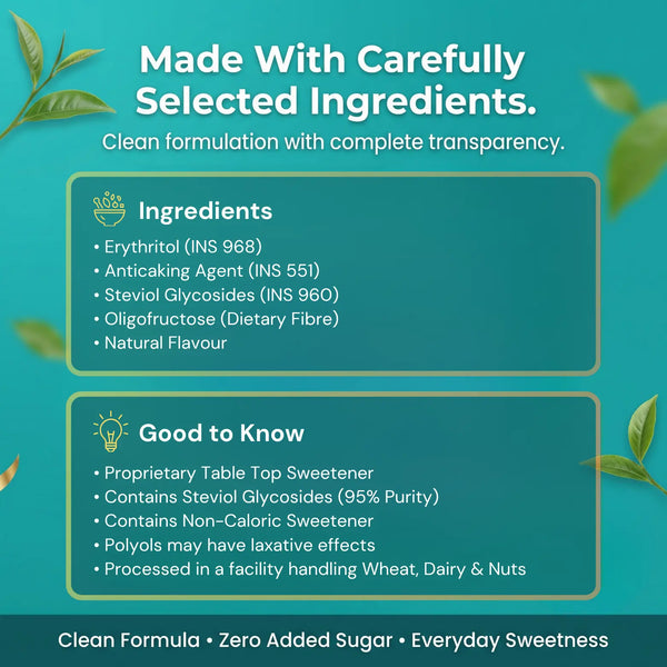 Magicleaf Stevia Sachets (Pack of 100) - Zero Calorie Sugar Substitute for Tea, Coffee & Much More