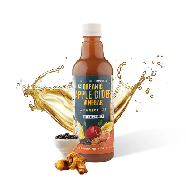 Organic Himalayan Apple Cider Vinegar - (𝑭𝒍𝒂𝒗𝒐𝒓: 𝑻𝒖𝒓𝒎𝒆𝒓𝒊𝒄 & 𝑩𝒍𝒂𝒄𝒌 𝑷𝒆𝒑𝒑𝒆𝒓) | Raw, Unfiltered, Unpasteurized | Contains Mother Culture & Probiotics (500 ml)