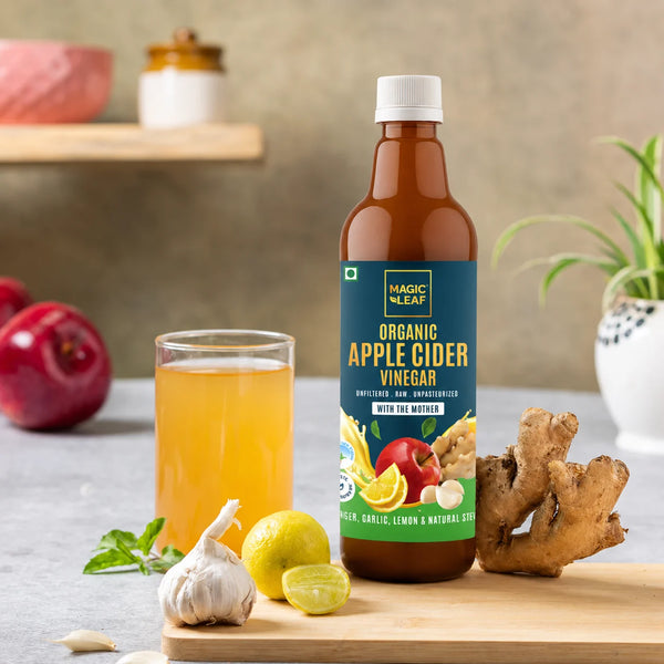 Organic Himalayan Apple Cider Vinegar (𝑭𝒍𝒂𝒗𝒐𝒓: 𝑮𝒊𝒏𝒈𝒆𝒓, 𝑮𝒂𝒓𝒍𝒊𝒄 & 𝑳𝒆𝒎𝒐𝒏) | Raw, Unfiltered, Unpasteurized | Contains Mother Culture & Probiotics (500 ml)