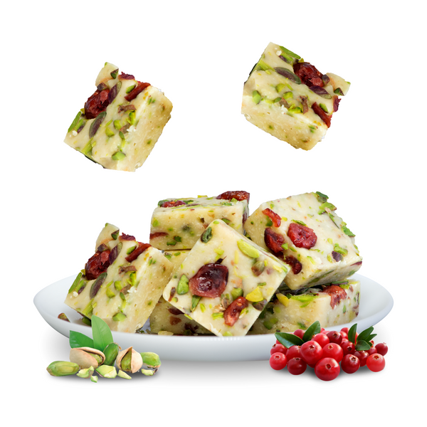 **FRESHLY MADE** Cranberry Pistachio Fudge by Magicleaf | 100% Natural No Sugar Dessert Sweetened With Stevia