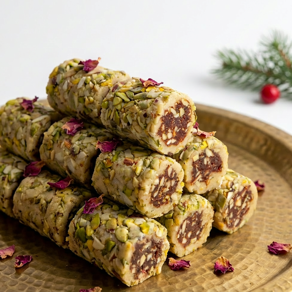 **FRESHLY MADE** Kaju Anjeer Roll | Natural No Sugar Dessert Sweetened With Stevia