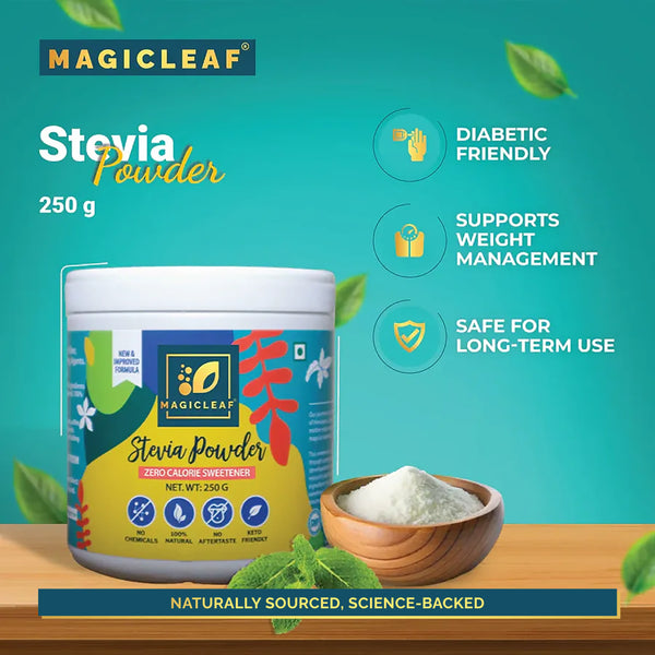 Stevia Powder By Magicleaf (250gms) | Natural Sweetener Made From Himalayan Stevia Leaves