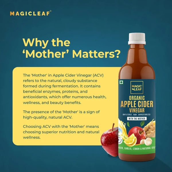Organic Himalayan Apple Cider Vinegar (𝑭𝒍𝒂𝒗𝒐𝒓: 𝑮𝒊𝒏𝒈𝒆𝒓, 𝑮𝒂𝒓𝒍𝒊𝒄 & 𝑳𝒆𝒎𝒐𝒏) | Raw, Unfiltered, Unpasteurized | Contains Mother Culture & Probiotics (500 ml)
