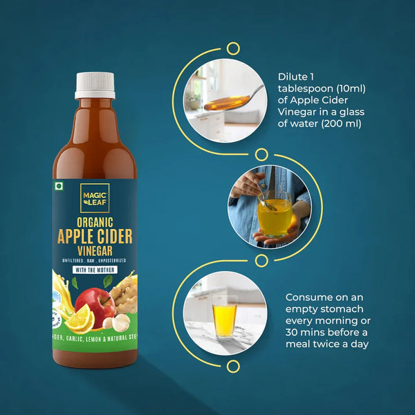 Organic Himalayan Apple Cider Vinegar (𝑭𝒍𝒂𝒗𝒐𝒓: 𝑮𝒊𝒏𝒈𝒆𝒓, 𝑮𝒂𝒓𝒍𝒊𝒄 & 𝑳𝒆𝒎𝒐𝒏) | Raw, Unfiltered, Unpasteurized | Contains Mother Culture & Probiotics (500 ml)