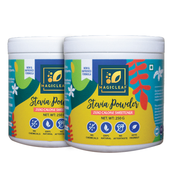 Sugarfree Stevia (Meethi Tulsi) Powder by Magicleaf (250g Jar) | 0 Calorie Sweetener