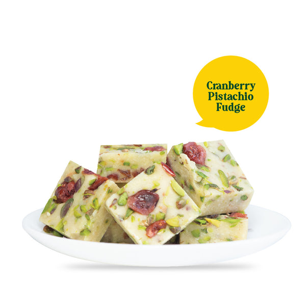 **FRESHLY MADE** Cranberry Pistachio Fudge by Magicleaf | 100% Natural No Sugar Dessert Sweetened With Stevia