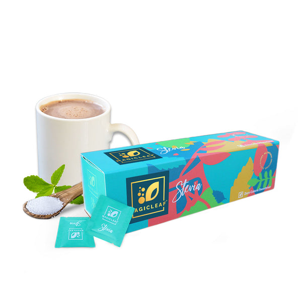 Stevia Powder Sachets by Magicleaf (100 Sachets) | 100% Natural 0 Calorie Sweetener