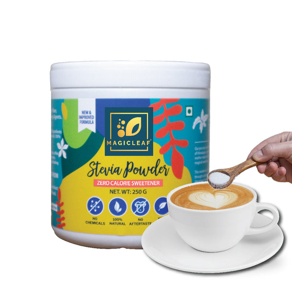 Sugarfree Stevia (Meethi Tulsi) Powder by Magicleaf (250g Jar) | 0 Calorie Sweetener